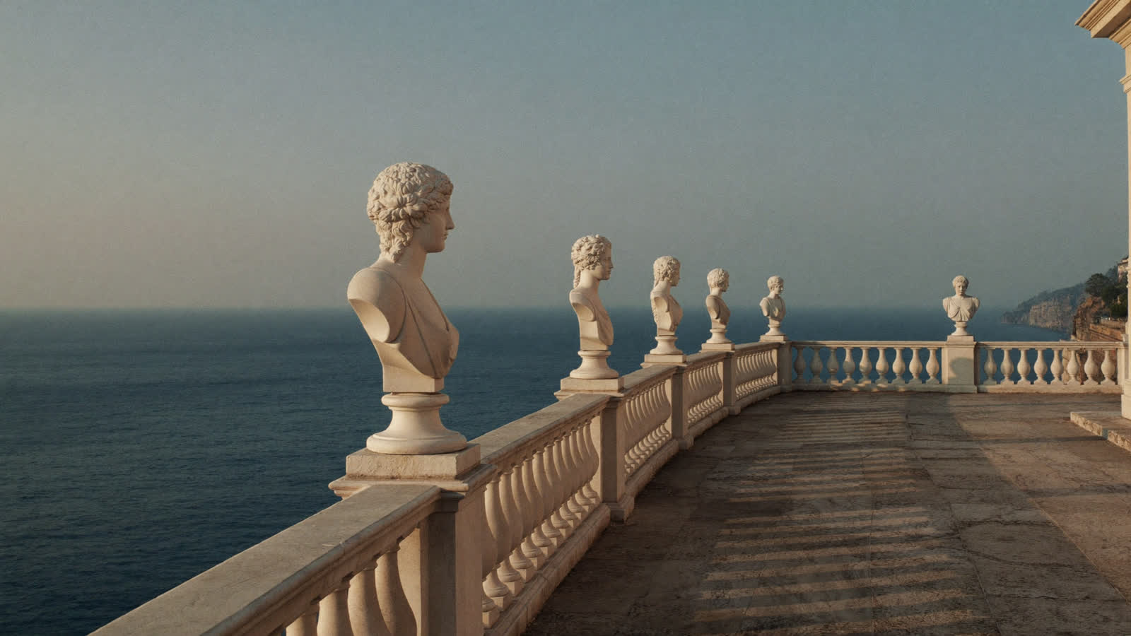 The Terrace of Infinity at Villa Cimbrone, Ravello, high above the Tyrrhenian Sea