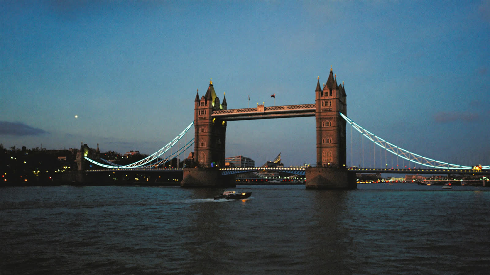 Tower Bridge over the Thames at blue hour, London